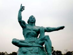 Frontal view of Nagasaki Peace Statue