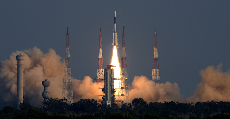 Photo: ISRO's Geosynchronous Satellite Launch Vehicle (GSLV-F11) successfully launched the communication satellite GSAT-7A on December 19, 2018. Credit: ISRO