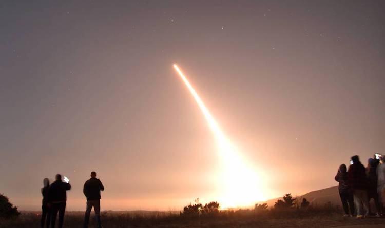 Photo: An unarmed Minuteman III intercontinental ballistic missile launches during an operational test on October 29, 2020, at Vandenberg Air Force Base, Calif. Credit: U.S. Air Force.