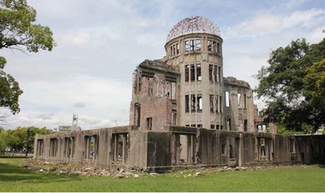 he Hiroshima Peace Memorial, commonly called the Atomic Bomb Dome or A-Bomb Dome is part of the Hiroshima Peace Memorial Park in Hiroshima, Japan and was designated a UNESCO World Heritage Site in 1996. Credit: Tim Wright.