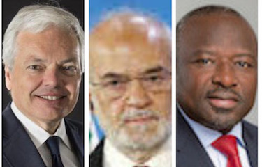 Belgian Deputy Prime Minister Didier Reynders, Iraq Foreign Minister Ibrahim Al-Jafari, and CTBTO chief Lassina Zerbo
