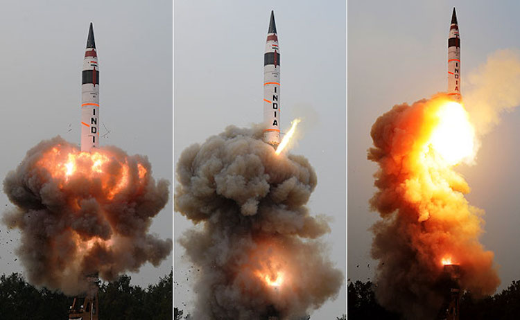 Photo: India's longest range nuclear capable missile Agni-5 was successfully test fired from the Kalam Island off Odisha coast on January 18 by the Defence Research and Development Organisation (DRDO). Source: NDTV