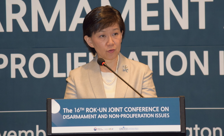 Photo: High Representative Izumi Nakamitsu at the 16th UN-Republic of Korea Joint Conference on Disarmament and Non-proliferation Issues. Credit: UN