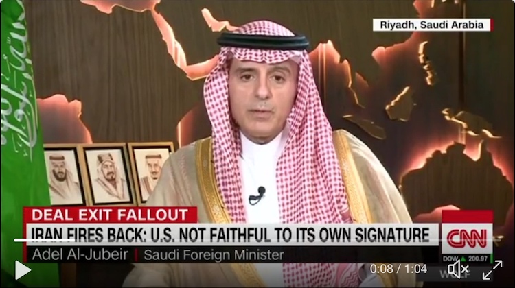 Photo: Saudi Arabia's foreign minister Adel Al-Jubeir told CNN on May 9 that his country stands ready to build nuclear weapons if Iran restarts its nuclear program. @CNNPolitics