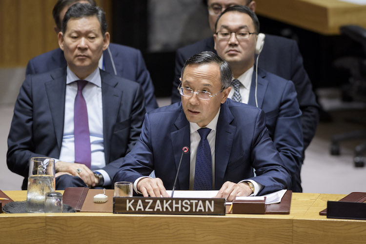 Photo: Kairat Abdrakhmanov, Minister for Foreign Affairs of the Republic of Kazakhstan, addresses the Security Council meeting on the maintenance of international peace and security, with a focus on non-proliferation of weapons of mass destruction. 26 September 2018, United Nations, New York. Credit: UN Photo/Manuel Elias