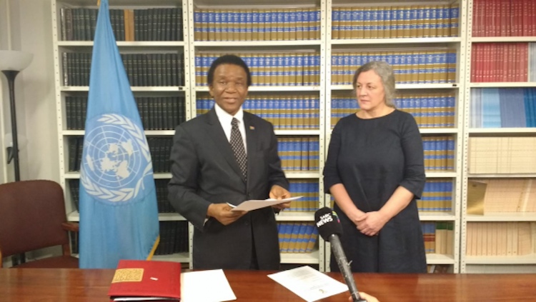 Photo: South Africa deposits its instrument of ratification of the Treaty on the Prohibition of Nuclear Weapons. New York | Feb 25, 2019. Credit: ICAN