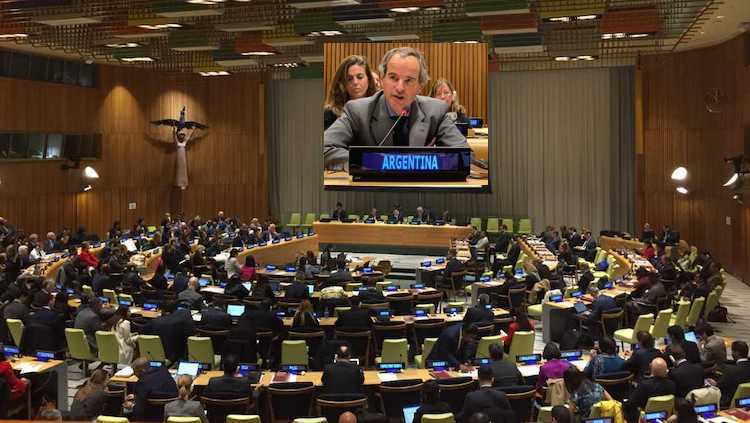 Photo: 2020 NPT Review Conference Chair Argentine Ambassador Rafael Grossi addressing the third PrepCom. IDN-INPS Collage of photos by Alicia Sanders-Zakre, Arms Control Association.