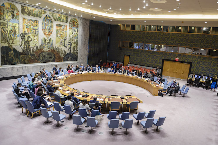 Bild: Sitzung des UN-Sicherheitsrats zu den Gefahren für Frieden und Sicherheit am 22. August 2019 in New York, Manuel Elias/UN