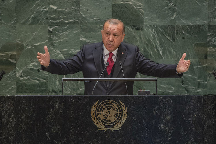 Photo: Recep Tayyip Erdogan, President of the Republic of Turkey, addresses the general debate of the General Assembly’s 74th session on 24 September 2019 at the United Nations in New York. UN Photo/Cia Pak