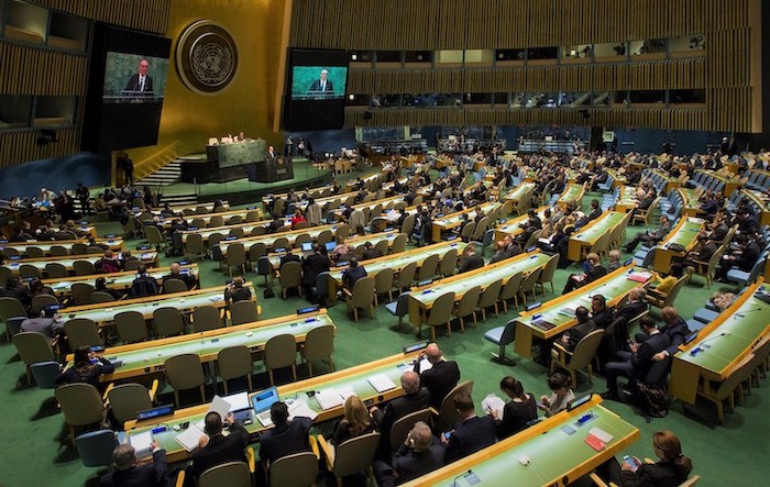 Photo: Opening session of the 2015 NPT Review Conference. Credit: UN photo/Loey Felipe