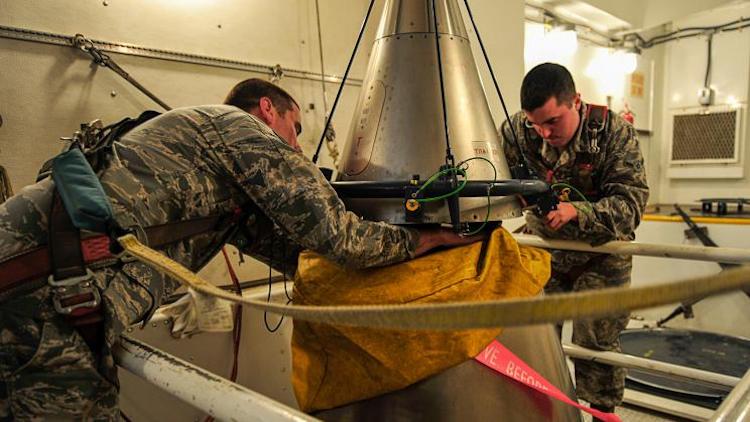 Photo: U.S. Air Force Staff performing a simulated missile reduction in accordance with the New Strategic Arms Reduction Treaty on Minot Air Force Base, N.D., 2011. Credit: Flickr/US Air Force